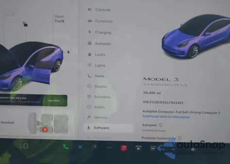 2020 Tesla Model 3 Standard Range Plus Rear-Wheel Drive/Standard Range Rear-Wheel Drive from USA, damaged, VIN 5YJ3E1EA0LF803452